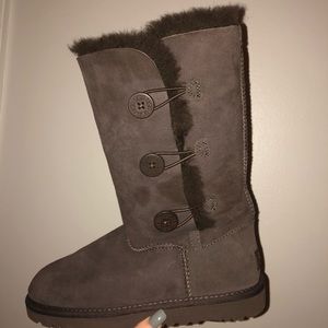Brown tall button up uggs